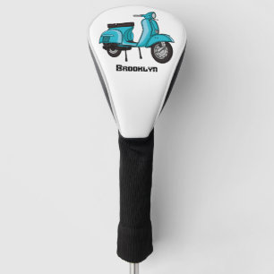 Cartoon motorfiets met motorbromfiets golfheadcover