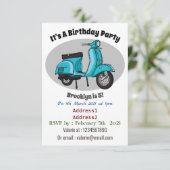 Cartoon motorfiets met motorbromfiets kaart (Staand voorkant)