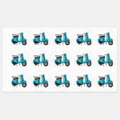 Cartoon motorfiets met motorbromfiets labels (Vel)