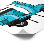 Cartoon motorfiets met motorbromfiets poster (Hoek)