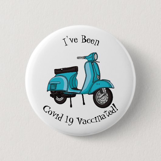 Cartoon motorfiets met motorbromfiets ronde button 5,7 cm (Voorkant)
