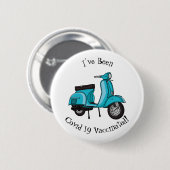 Cartoon motorfiets met motorbromfiets ronde button 5,7 cm (Voorkant /achterkant)