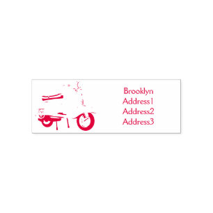 Cartoon motorfiets met motorbromfiets zelfinktende stempel