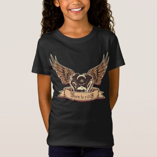 Cartoon motorfiets motor t-shirt (Voorkant)