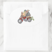 cartoon motorfiets motorfiets motorfiets ovale sticker (Tas)