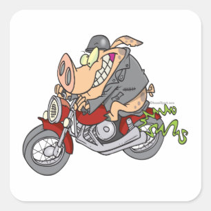 cartoon motorfiets motorfiets motorfiets vierkante sticker