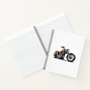 Cartoon motorfiets notitieboek