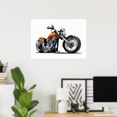 Cartoon motorfiets poster (Thuiskantoor)
