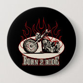 Cartoon motorfiets ronde button 4,0 cm (Voorkant)