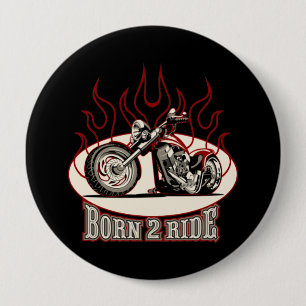 Cartoon motorfiets ronde button 4,0 cm