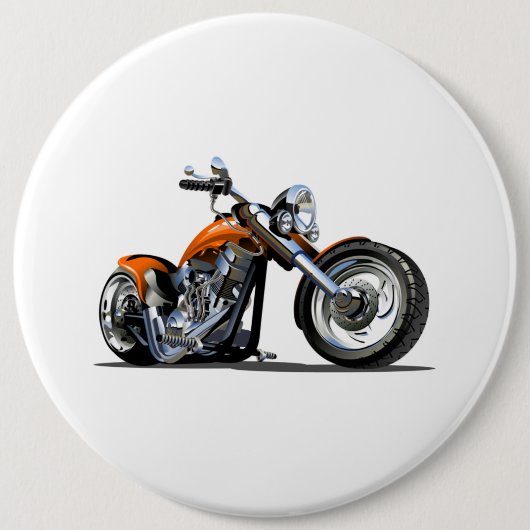 Cartoon motorfiets ronde button 6,0 cm (Voorkant)