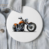 Cartoon motorfiets ronde button 6,0 cm (In situ)