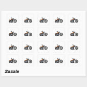 Cartoon motorfiets vierkante sticker (Vel)