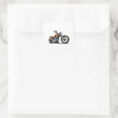 Cartoon motorfiets vierkante sticker (Tas)