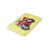 Cartoon motorfiets voor cute red sport badmat (Gekanteld)