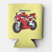 Cartoon motorfiets voor cute red sport blikjeskoeler (Voorkant)