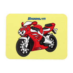 Cartoon motorfiets voor cute red sport magneet