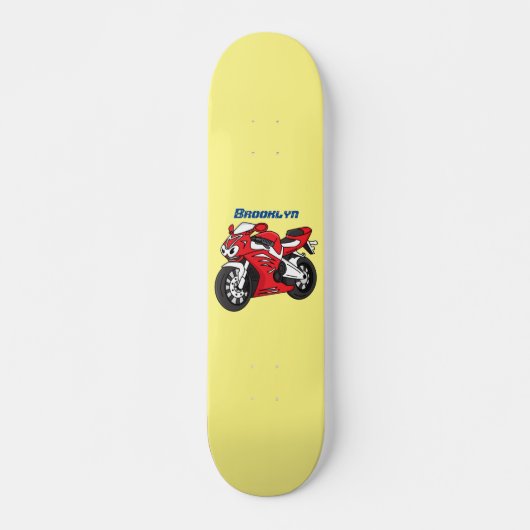 Cartoon motorfiets voor cute red sport persoonlijk skateboard (Voorkant)