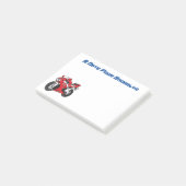 Cartoon motorfiets voor cute red sport post-it® notes (Schuin)