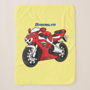 Cartoon motorfiets voor cute red sport sherpa deken