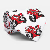 Cartoon motorfiets voor cute red sport stropdas (Opgerold)