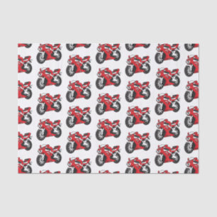 Cartoon motorfiets voor cute red sport tissuepapier