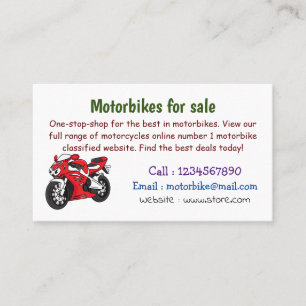 Cartoon motorfiets voor cute red sport visitekaartje