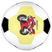 Cartoon motorfiets voor cute red sport voetbal (Gedraaid)