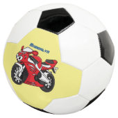 Cartoon motorfiets voor cute red sport voetbal (Drie kwart)