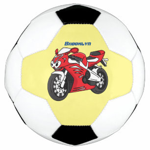 Cartoon motorfiets voor cute red sport voetbal
