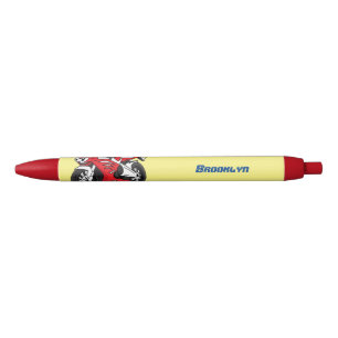 Cartoon motorfiets voor cute red sport zwarte inkt pen