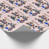 Cartoon motorfietsen - Gift Wrap - Personaliseren Cadeaupapier (Hoek)