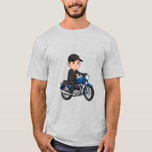 Cartoon motorrijder op een motorfiets  t-shirt