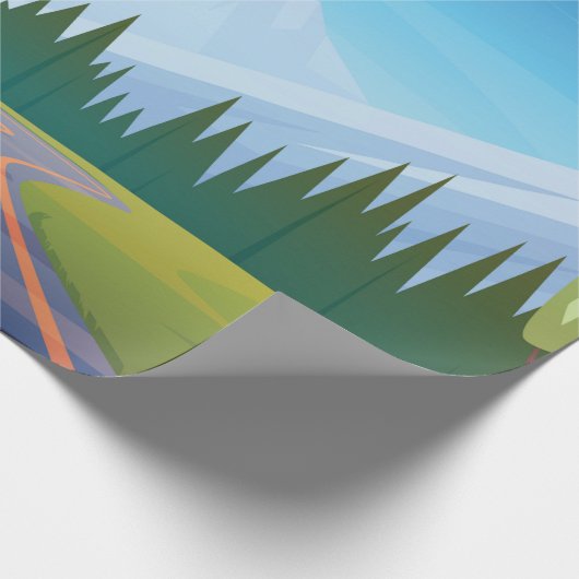 Cartoon Mountain Cadeaupapier (Hoek)