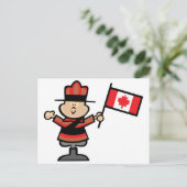 Cartoon Mountie Briefkaart (Staand voorkant)
