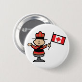 Cartoon Mountie Ronde Button 5,7 Cm (Voorkant /achterkant)