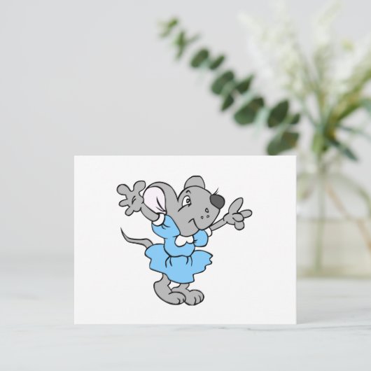Cartoon Mouse Briefkaart (Staand voorkant)