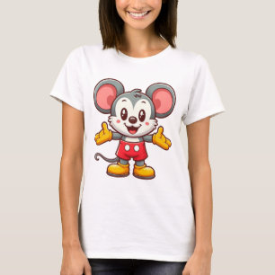 cartoon Mouse karakter T-shirt ontwerp