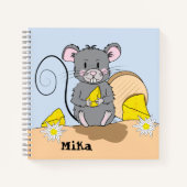 Cartoon Mouse Kind Handschrift -Art Notitieboek (Voorkant)