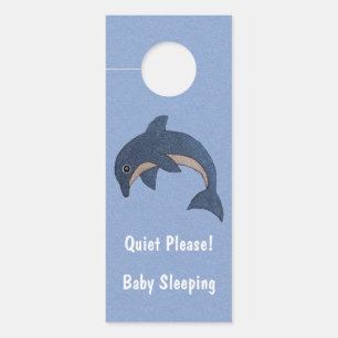 Cartoon Mousserende dolfijn Quiet Baby Slapblauw Deurhanger