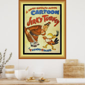 Cartoon Movie, Jerky Turkey, Gold & Black Back ~ P Poster (Keuken)