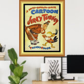 Cartoon Movie, Jerky Turkey, Gold & Black Back ~ P Poster (Thuiskantoor)