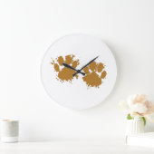 Cartoon Muddy Dog Paw Print Grote Klok (Huis)