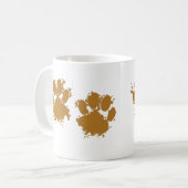 Cartoon Muddy Dog Paw Print Koffiemok (Voorkant links)