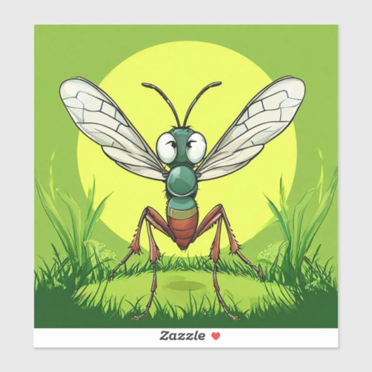 🦟 Cartoon Muggen Fun cadeau idee Sticker (Vel)