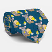 Cartoon muis met kaas oceaanblauw stropdas (Opgerold)