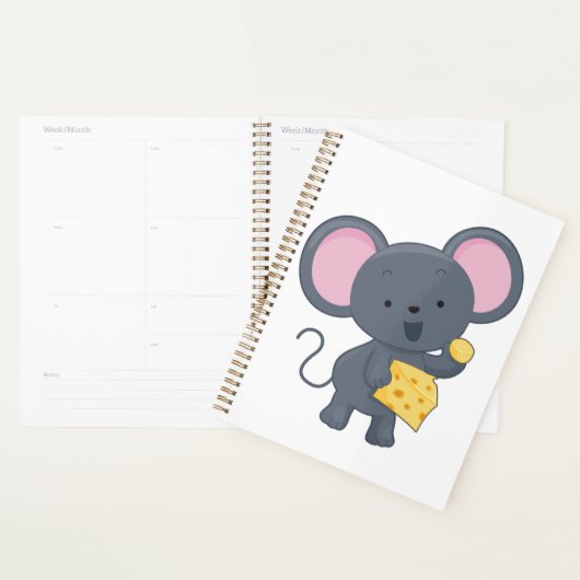 Cartoon Muis met Kaas Schattig Dier Planner (Display)