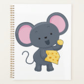 Cartoon Muis met Kaas Schattig Dier Planner (Voorkant)