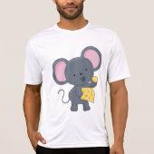 Cartoon Muis met Kaas Schattig Dier T-shirt (Voorkant)