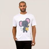 Cartoon Muis met Kaas Schattig Dier T-shirt (Voorkant volledig)